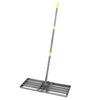 Rastrillo para césped, 30x10 pulgadas Placa de suelo Césped con mango de 48 a 78 pulgadas Rastrillos para jardín para suelo arena Patio trasero Campo de golf Fa