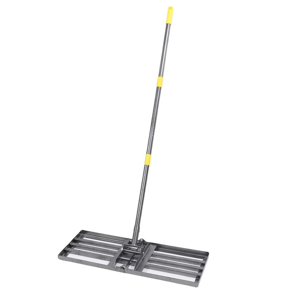 Rastrillo para césped, 30x10 pulgadas Placa de suelo Césped con mango de 48 a 78 pulgadas Rastrillos para jardín para suelo arena Patio trasero Campo de golf Fa