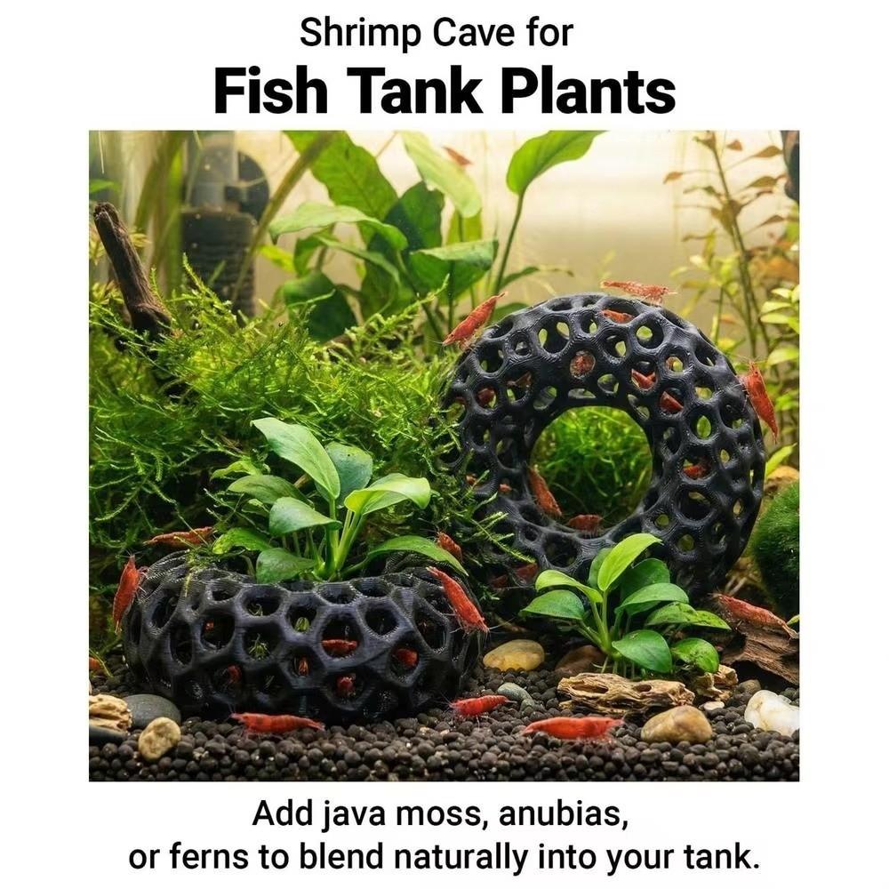 Hollow Round Aquarium Fish Shelter 3D Printed Shrimp Shelter Cave  Fish Tank Decor