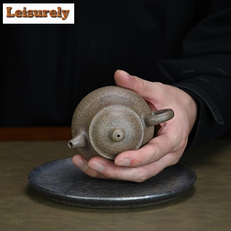 111ml Traditional Yixing Purple Clay Teapots Handmade High Pan Pot Raw Ore Downhill Mud Kettle Zisha Tea Set For Tea Supplies