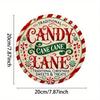 Candy Cane Lane Metal Tin Sign Vintage Christmas Wall Art Decor