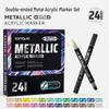 48-Color Blue Fruit Metallic Acrylic Marker Pen Set for Student Art and Drawing