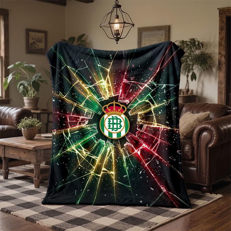 Real Betis Football Print Flannel Blanket Soft Warm Sofa Bed Throw Blanket For Home Office Bedroom