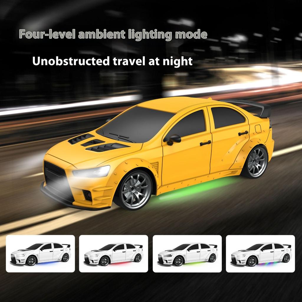 High-Speed RC1:20 Four-Wheel Drive Remote Control Drift Car with LED Lights 2.4G Frequency Racing Model Toy for Children