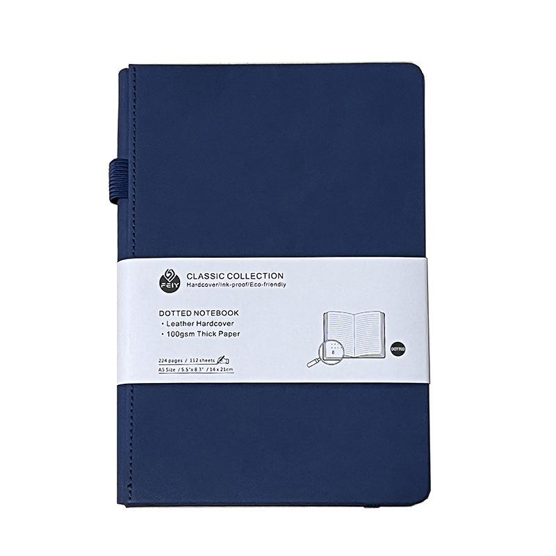 Quaderno A5 a Punti con Numeri di Pagina e Elastico - Spesso Blocco Note per Ufficio