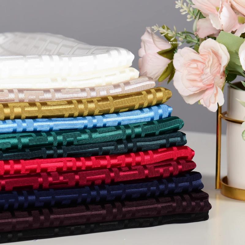 50x150cm Vintage Jacquard Fabric Plaid Acetate Cloth Glossy Wrinkle Resistant Suit Dress Cloth for Diy Apparel Sewing Material