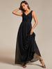 Ever-Pretty Women's Double V-Neck Sleeveless Floor Length Evening Dresses With Subtle Glitter