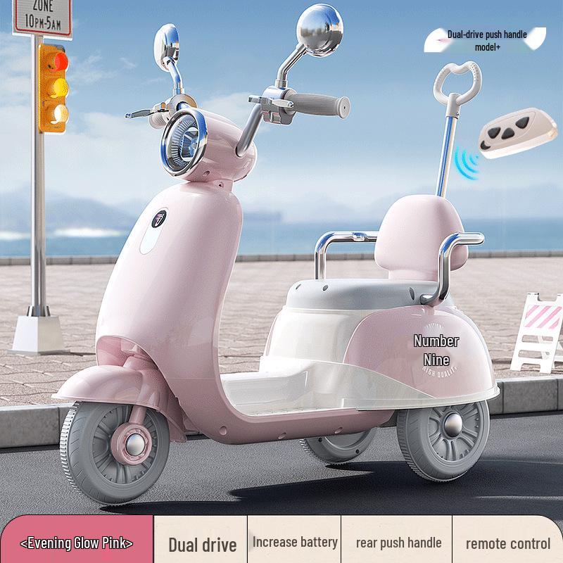 2024 Model Children's Electric Tricycle for Boys and Girls, Ages 3-12, Long Range, Pushable.