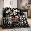 1PC Skeletal Love Blanket, Throw For Sofa, Bed, Travel, Camping, Livingroom,
