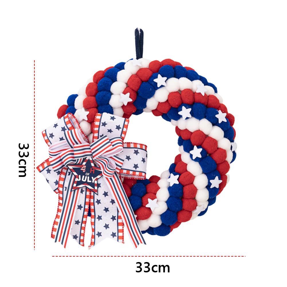 Independence Day Wreath Front Door Red White And Blue Wreath Door Sign For Home House Memorial Day Ornament