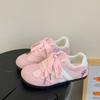 College style embroidery sweet little white shoes women's new round head lace-up casual shoes student fashion board shoes