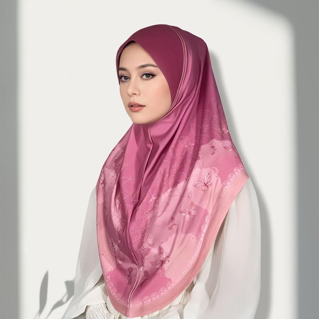 Chiffon Hijabs Women Head Wrap Square Scarf Floral Print Turban Cap