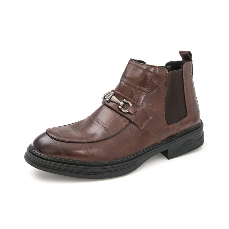 

British Style Business Chelsea Boots For Men Fashion Buckle Leather Boots Man Elegant Formal Social Shoes Male Large Size 38-46 38