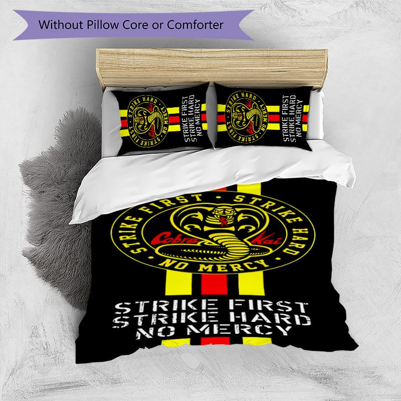 Cobra Kai 3pcs Bedding Set Duvet Cover Closure Includes 1 Duvet Cover & 2 Pillowcases for All Seasons Bedroom Home Dorm Decor