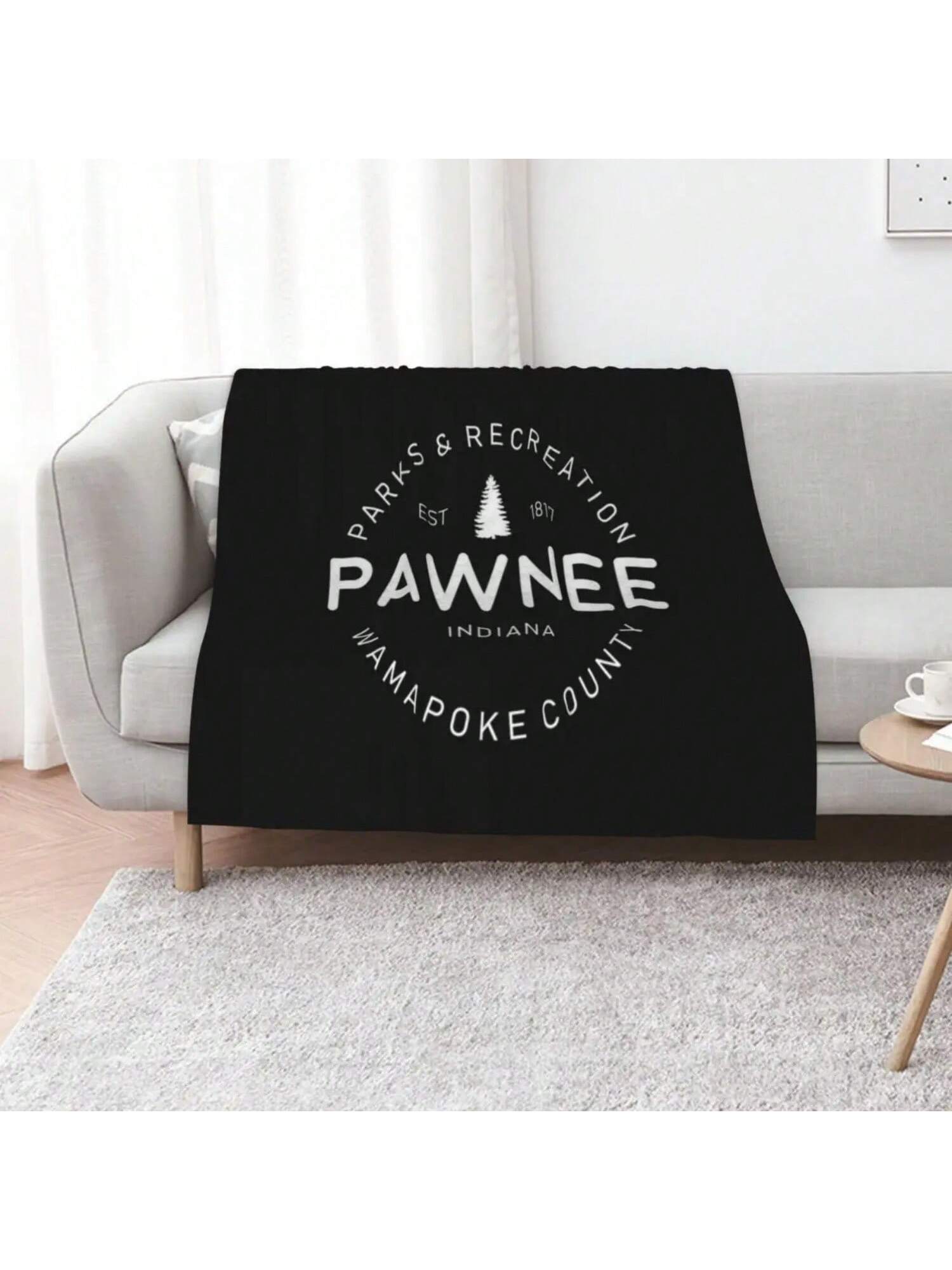 Pawnee T-Shirtparks And Recreation Pawnee Throw Blanket Halloween Luxury Thicken Soft Flannel Fabric Blankets S разноцветный