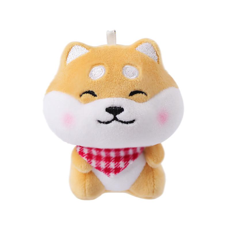 Shiba Inu Soft Plush Doll Keychain For Bags And Keys With Water Crystal Super Soft Material
