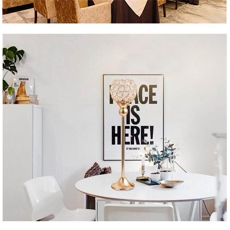 M-Modern-2PCS Kerzenhalter Tischdekorationen Metall Kristall Kerzenständer Für Hochzeitstisch Party Kirche Moderne Deko, Du