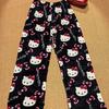 Duże Rozmiary Spodnie do Spania Hello Kitty Urocze Kreskówkowe Spodnie Domowe dla Kobiet Wygodne Luźne Bawełniane Spodnie Piżamowe Letnie Cienkie