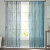 Blue Vintage Shabby Wood Sheer Curtains Living Room Window Tulle Curtains For Bedroom Kitchen Home Decoration Voile Drapes