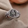 Best Sell Bohemia Praying Hands Design Retro Thai Silver Unisex Ring  For Women Man Gifts Cheap