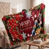 Christmas Flannel Throw Blanket Soft Warm Cozy For Sofa Bed Indoor Home Use Great Holiday Gift
