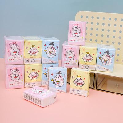 Cartoon Pocket Tissues, 3-ply, 8 Sheets, 9 Packs, Virgin Wood Pulp, Travel-Size Disposable Handkerchiefs