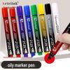 Shield Industrial Oil-Based Waterproof Marker Pen - Quick-Drying, Fade-Resistant, Non-Erasable, Round Tip.