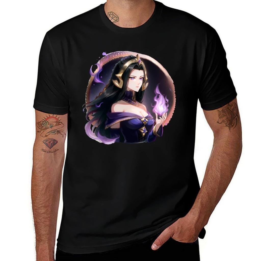 Realistic Anime Liliana of the Veil Dominaria Planeswalker TShirt Daily Work Short Sleeve Top