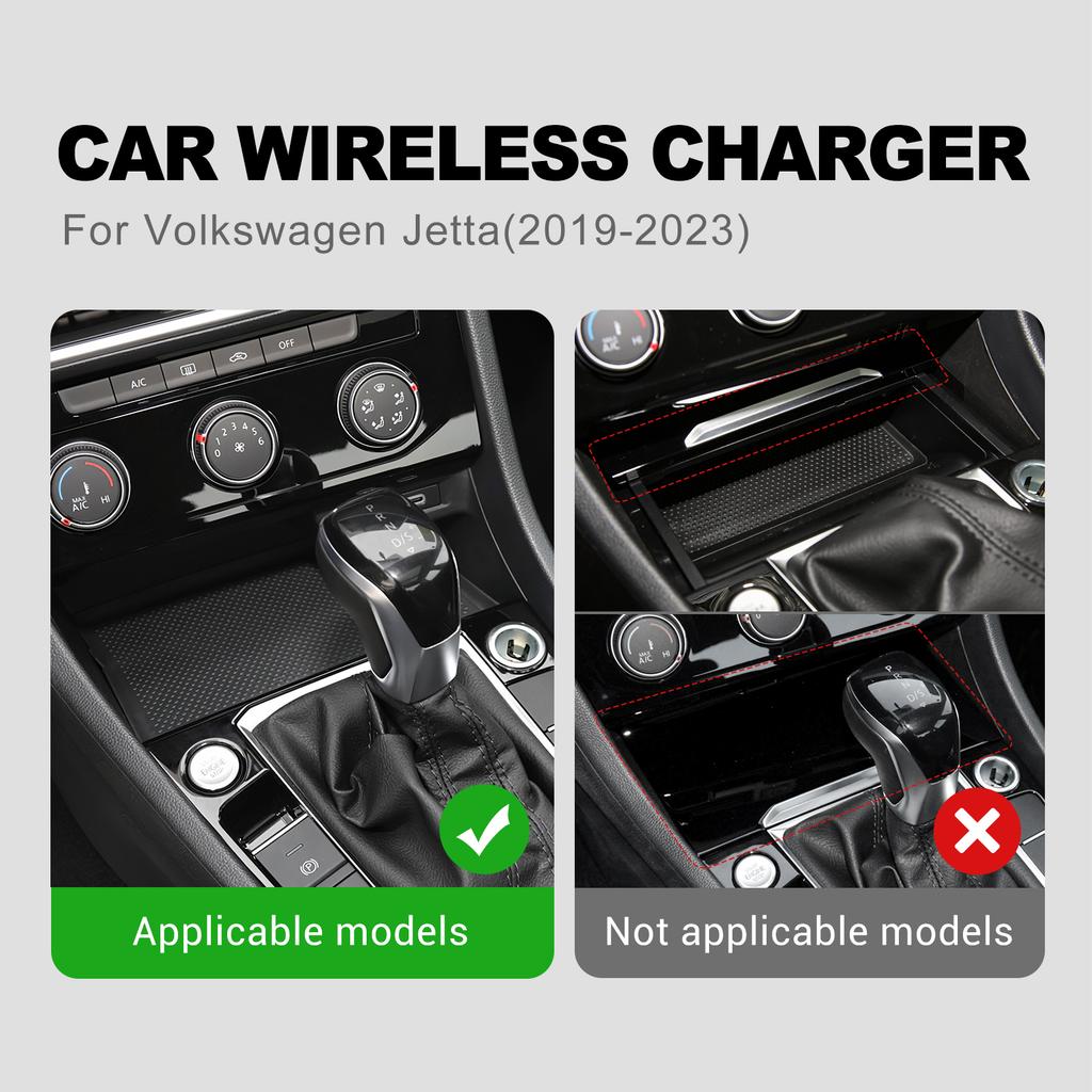 LHD Car Wireless Charger For Volkswagen Jettat 2019 2020 2021 2022 2023 15W Mobile Phone Wireless Holder Charger Board