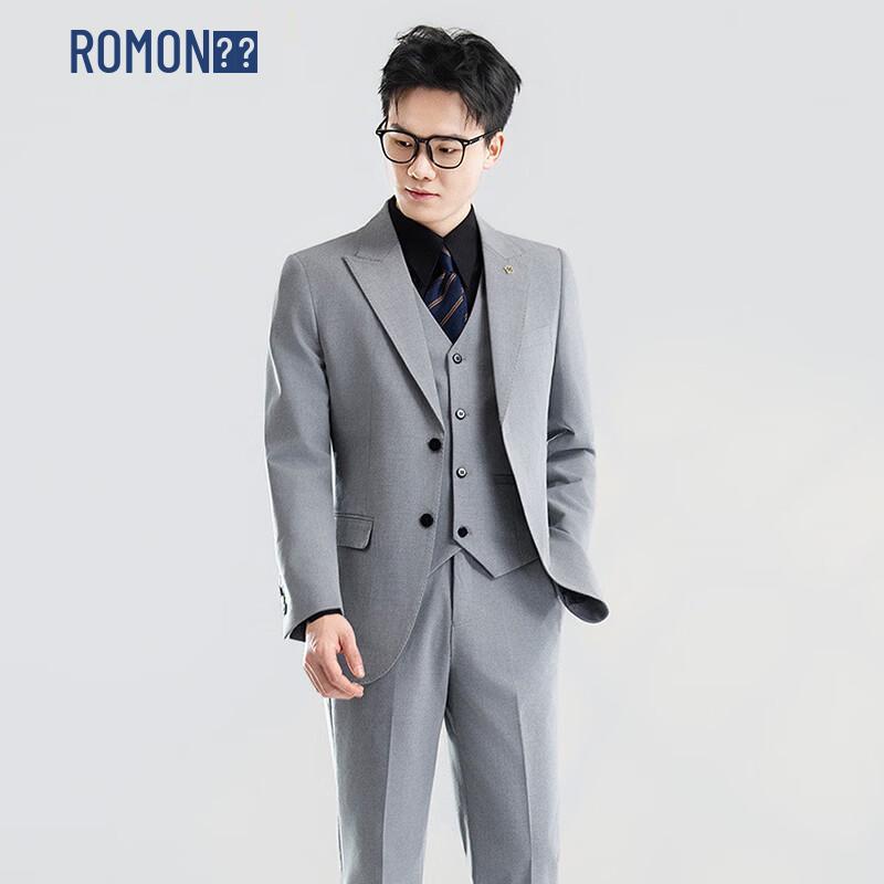 

ROMON Men s Peak Lapel Wedding & Business Suit Set 6XL