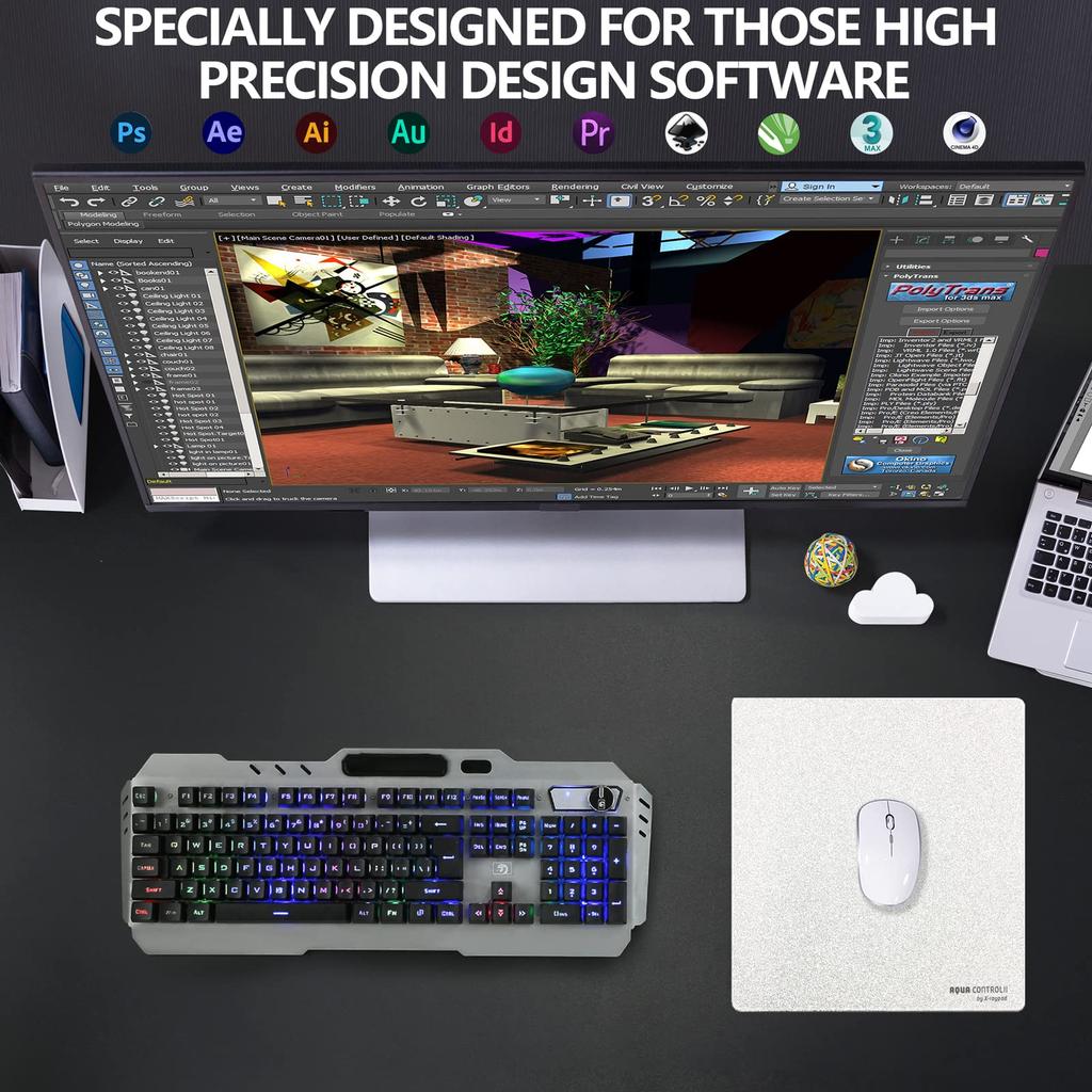 Aqua Control 2 AC2 Gaming Mouse Pad Ultra High Precision Mouse Pad Speed and Control Function X-Raypad