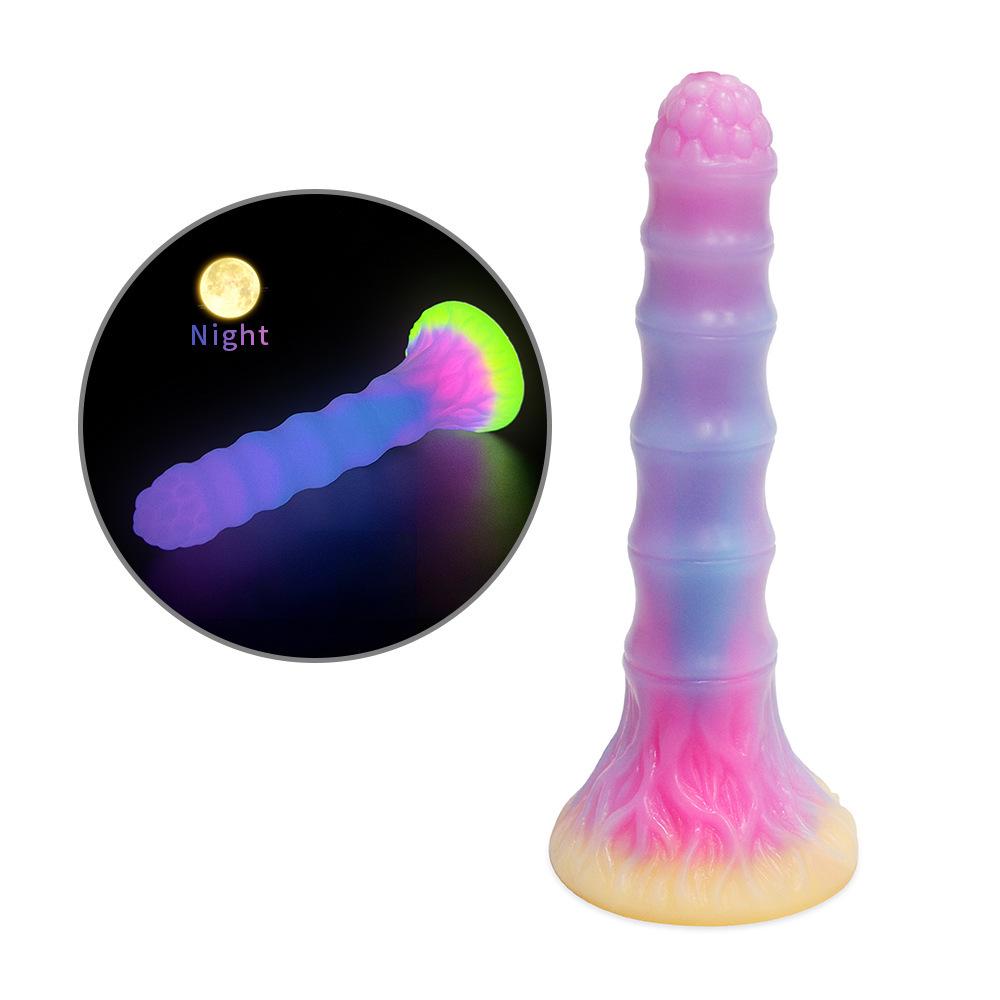 Conjunto de Plug Anal de Silicone Luminoso Colorido Misto - Brinquedos Eróticos Macios para Homens e Mulheres