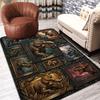 Prehistoric Dinosaur Collage Pattern Rug Floor Mat for Living Room or Bedroom Soft and Comfortable Carpet a Gift for Birthday and Holiday.