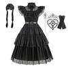 Children Wednesday Addams Dress Halloween Costumes Dress Cosplay Party Costume