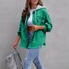 Women's Fashionable Casual Loose,fitting Distressed Patchwork Mid,length Denim Jacket