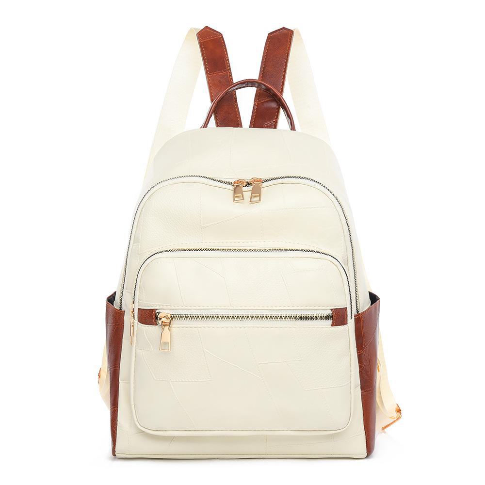 Женский рюкзак из искусственной кожи - модный водоотталкивающий вместительный дорожная школьная сумка покинуть белый 1980₽
