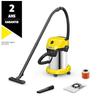 Aspirador en seco y húmedo KARCHER WD 3 S V-19/4/20 - Depósito acero inoxidable 19 L - 1000W (Función de soplador)