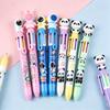 10Pcs/Lot Cute Cartoon 6 Colors Ballpoint Pens Panda Astronaut Multicolor Office Writing Pens Student School Office Supplies