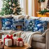 45X45Cm Floral Snowman Christmas Pillowcase Bedroom Cushion Cover 100% Polyester Living Room Cushion Pillowcase Home Decor