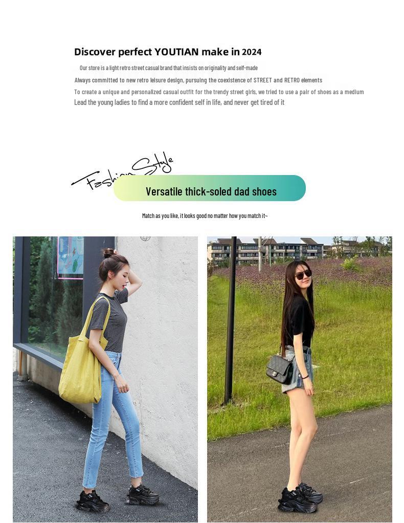 Women's 2024 Autumn Platform Sneakers with Hidden Heel and Soft Sole