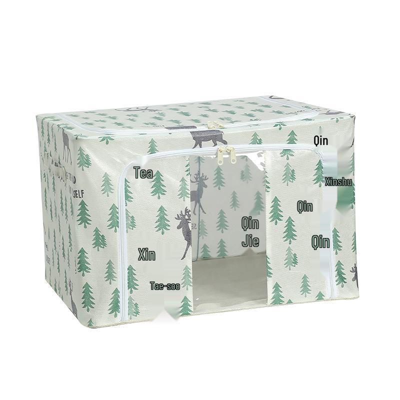 Extra Large Foldable Polka Dot Storage Box - Thick Oxford Cloth for Clothes & Quilts