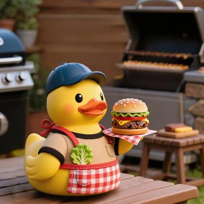 BBQ Duck Figurine Collectible Tabletop Duck Decoration Resin Duck Statue for Shelf Cabinet Bathroom Decor Ducks Enthusiasts Gift