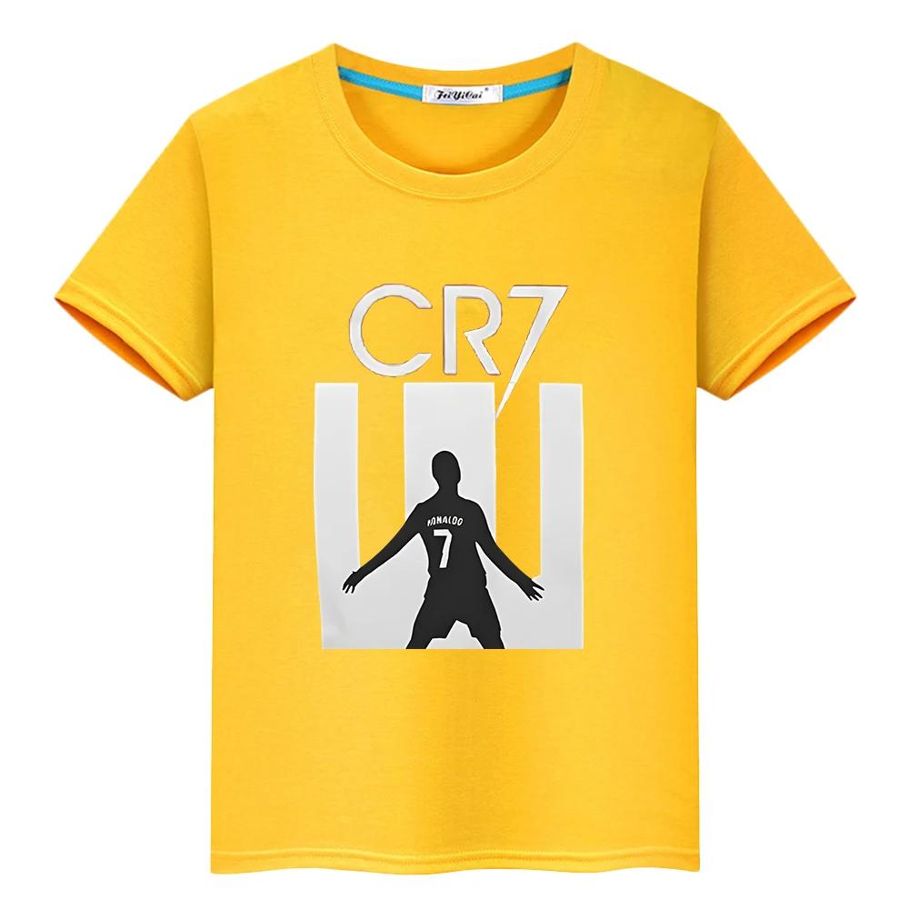 Football fan CR7 t shirt for kids boy 10years 100%Cotton anime Short y2k one piece Ronaldo print Tops pride tshirt kids clothes girls Fun Cute T-shirt