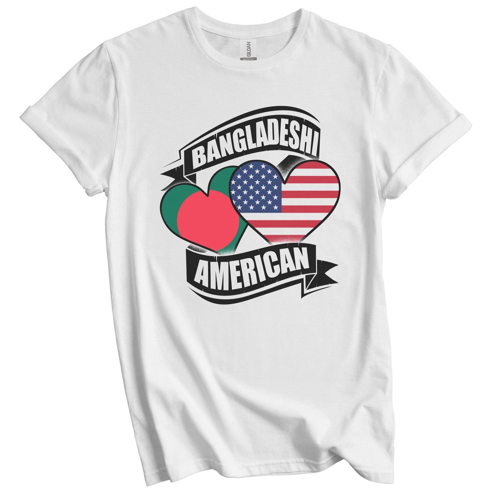 Bangladeshi American Hearts USA Bangladesh Flags T-Shirt 2XL