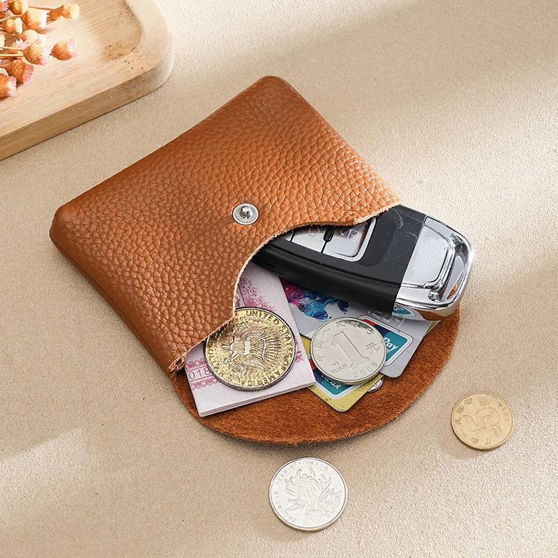 

Новый кошелек из натуральной кожи, женский кошелек для монет, держатель для карт one pocket коричневый