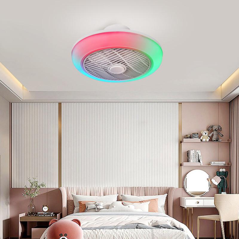 30W 46cm * 19cm Living Room Electric Ceiling Fan Lamp RGB Color Ceiling Light Household Intelligent Timed Colorful Fan Light