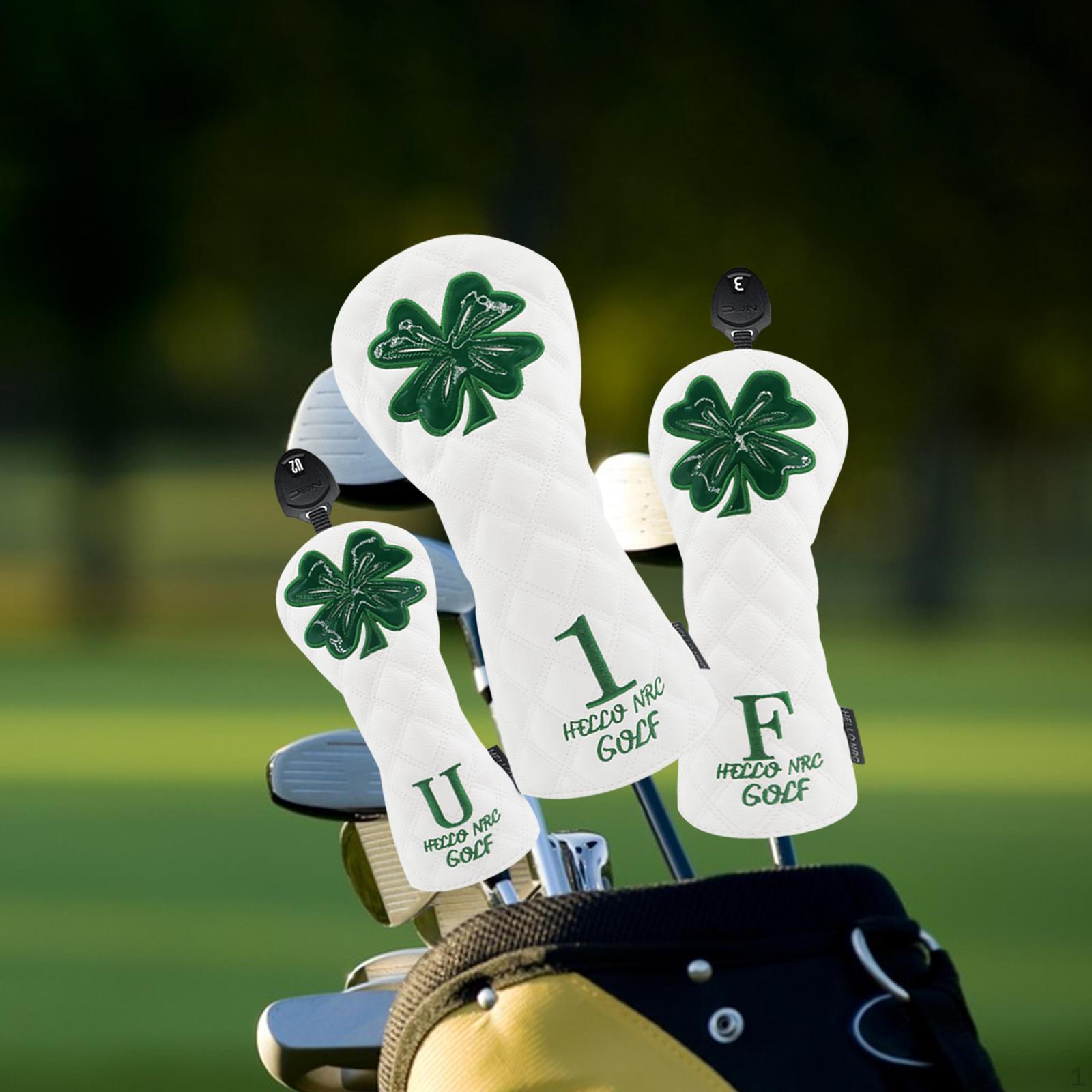 

3 шт. чехол для гольфа для клюшки деревянный чехол для головы легкий модный износостойкий защитный белый