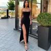 European Style Summer Women's Backless Slit Dress - Slim & Sexy Long Design