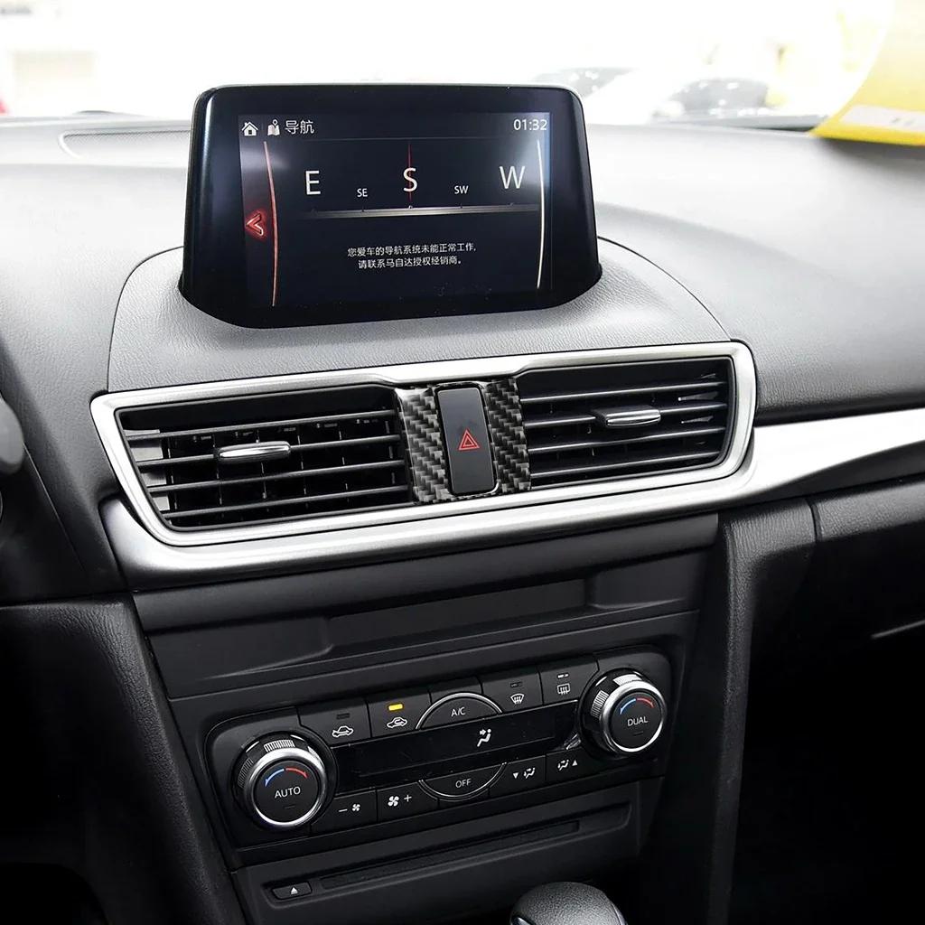 Autocolant decorativ pentru interior auto, potrivit pentru Mazda 3 Axela 13-18, accesorii auto din fibră de carbon, pentru butoane de avertizare auto