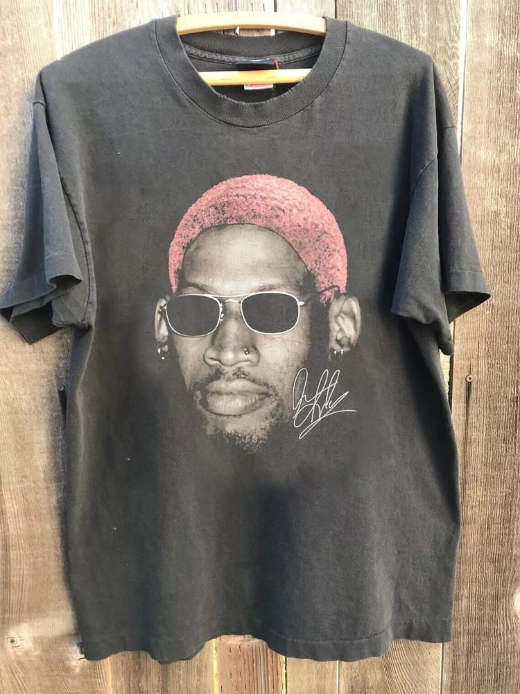 Vintage 90 s Dennis Rodman Tshirt Dennis Rodman Black Unisex Tshirt Reprint Unisex T-Shirt S